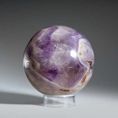 Polished Chevron Amethyst Sphere from Brazil