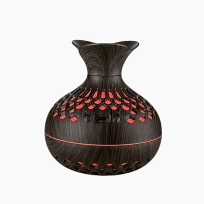 Cool Mist Humidifier - 300ml Wood Vase Diffuser with Colourful Lights