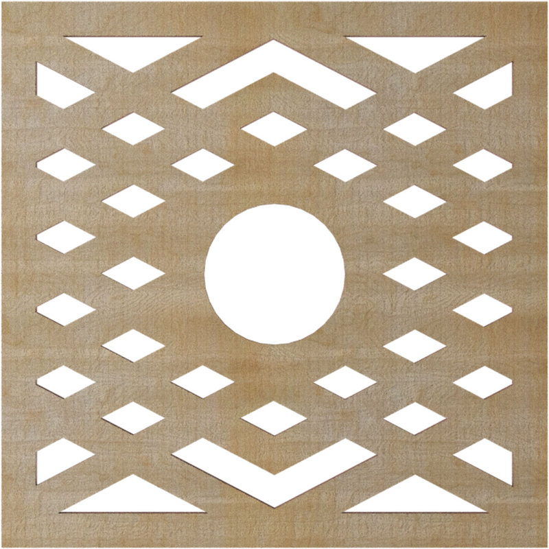 Médaillon de plafond 16 po x 4 pi 8 po x 4 1/8 po x H 3/8 po, Bouleau, H 16 po x l 16 po x P 0,38 po