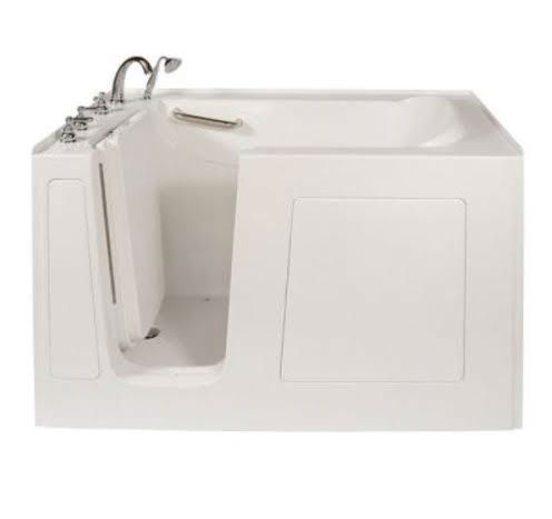 Baignoire à porte en fibre de verre 60 po x 30 po avec robinet, À gauche