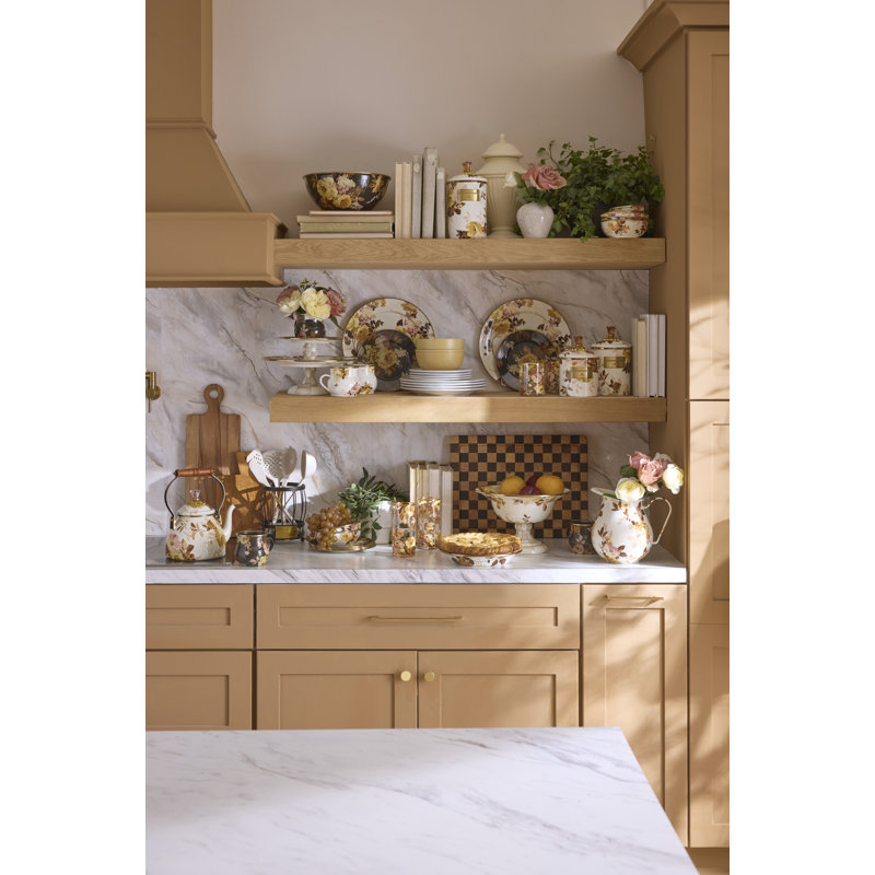 Wild Rose 2 Quart Tea Kettle, Brown