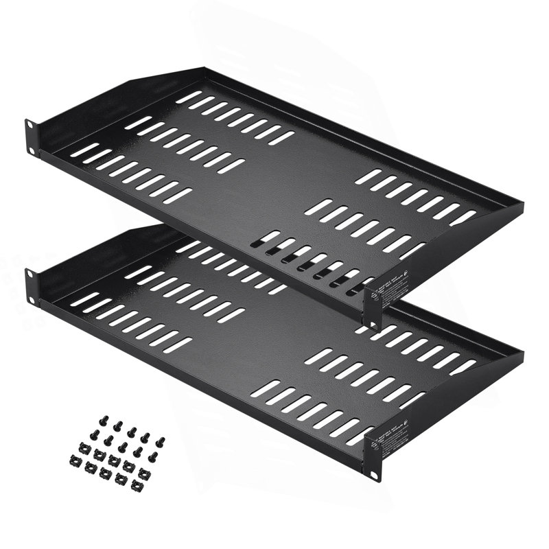 2 PCS 1U Tablette de support 10 "/ 254 mm de profondeur