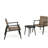 Modern Outdoor Chat Set: 2 PE Rattan Chairs + Black Steel & Tempered Glass Side Table – Durable & Stylish