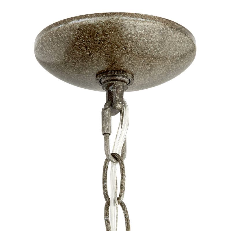 5 - Light Dimmable Globe Chandelier, Antique Silver