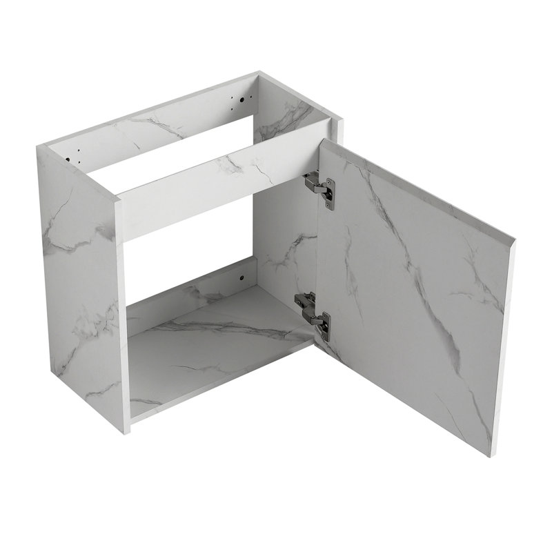 Meuble-lavabo mural flottant de 20 po avec lavabo en résine et porte d'armoire à fermeture en douceur