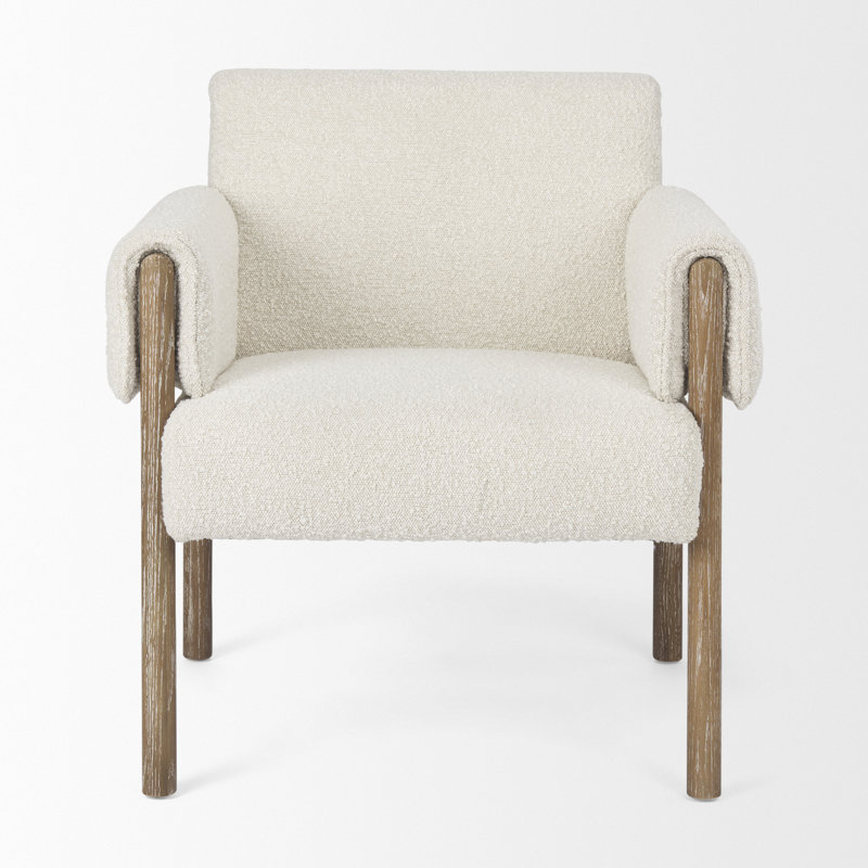 Fauteuil l 29,7 po Decollete, Sergé de coton crème, Brun