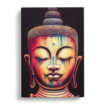 Paint Drip Buddha No.2 - Wrapped Canvas