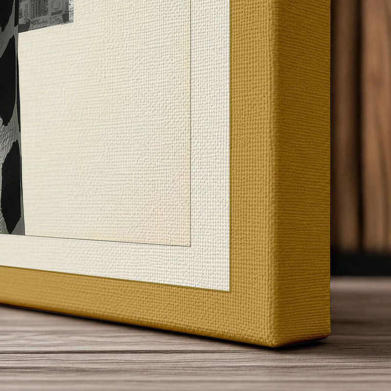 Giraffe Geometry Modern - Wrapped Canvas, 36x24 - 91.4 x 61.0 cm, Ochre Border