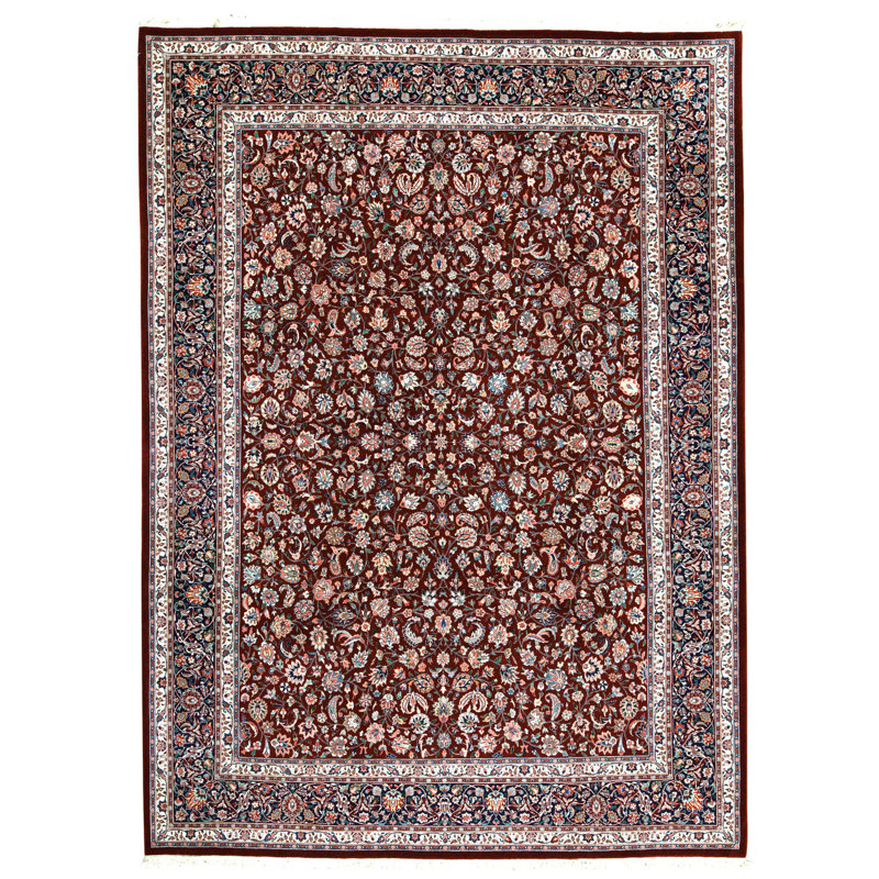 Tapis rectangulaire en laine noué à la main