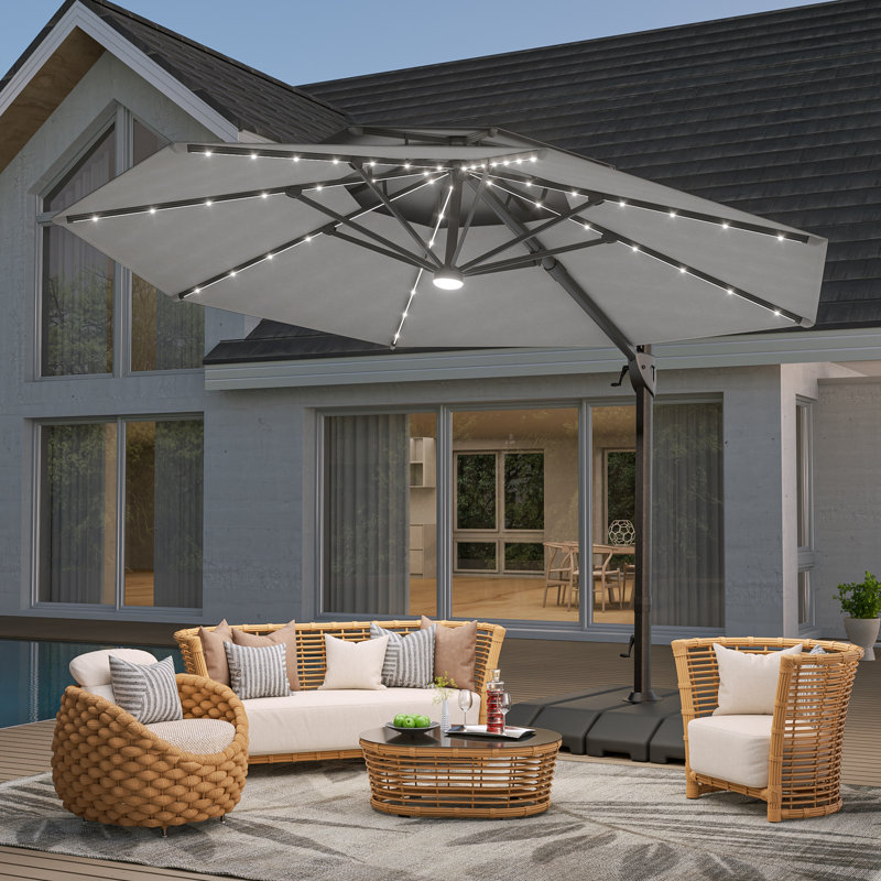 Parasol en porte-à-faux 11 pi, Gris