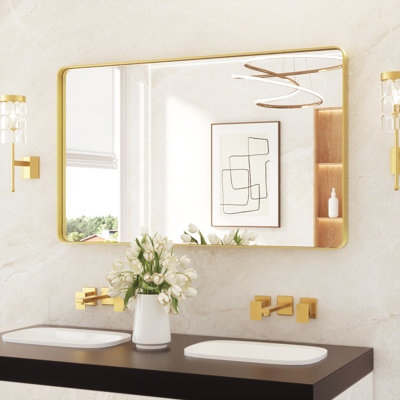 Leaderville Aluminum Framed Shatterproof Rust-Resistant Bathroom Mirror 