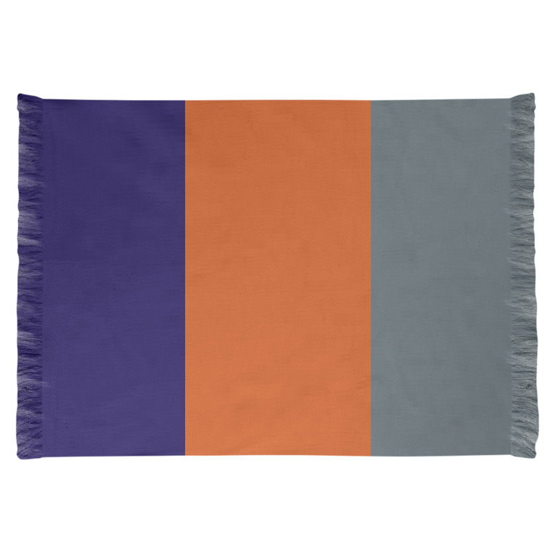 Tapis à rayures mauve/orange/gris