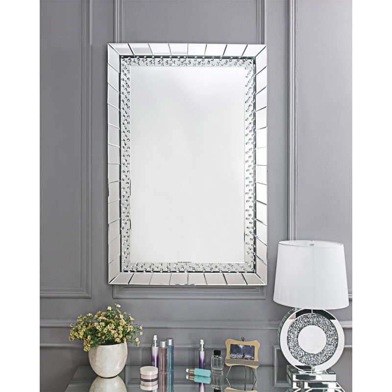 Faux Crystals Accent Mirror