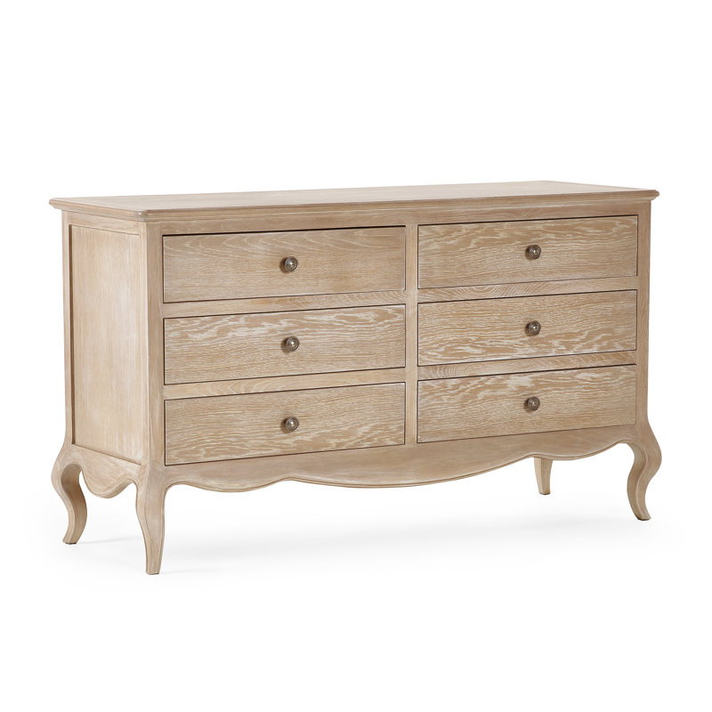 Satilla 130cm W 6 - Drawer Chest of Drawers, Limed Oak