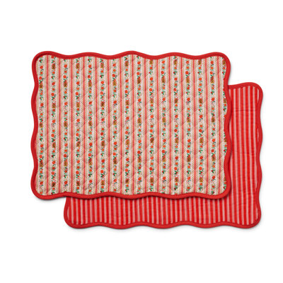 Holly Jolly Quilted Cotton Placemats, Set of 4