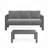 2 Pieces Outdoor/Patio Patio Set, All-Weather 75" 3-Seat Metal Patio Sofa Couch With Thick Cushions, 43" Coffee Table-1725661217
