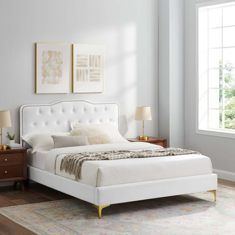 Modway Amber Platform Bed, Navy, Twin