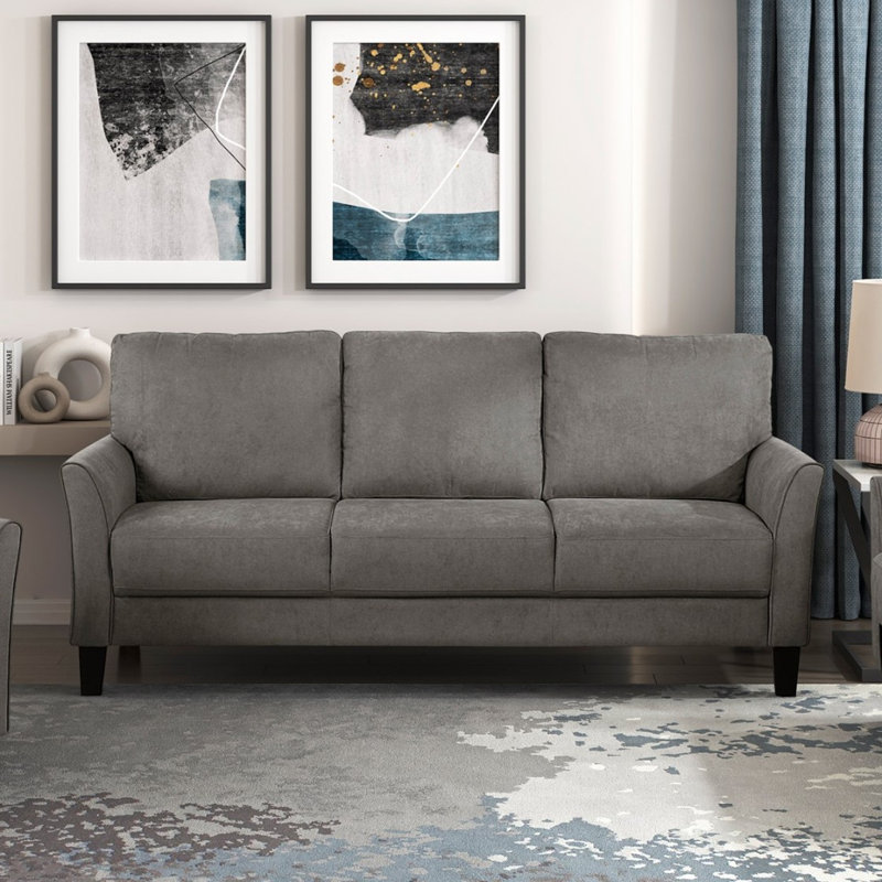 Ensemble de canapé moderne et contemporain 3 pièces brun gris rembourré avec causeuse, Gris