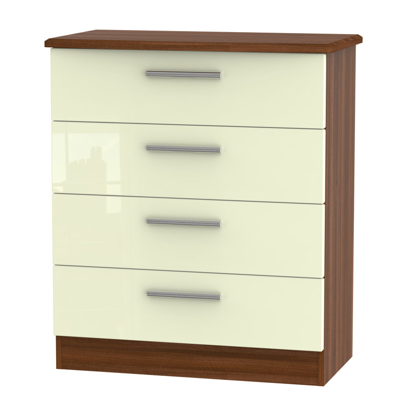 Fully Assembled Yvette 4 Drawer Chest, Night/Cream