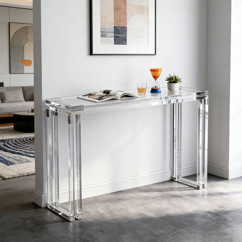 Console en verre transparent transparent et durable