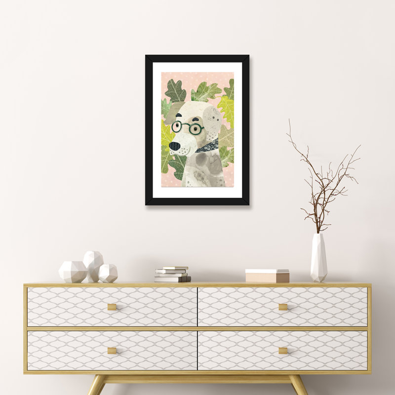 «Good Boy» par Laura Watson, reproduction d'impression sur papier, Papier encadré noir, Blanc, H 24 po x l 16 po x P 1 po