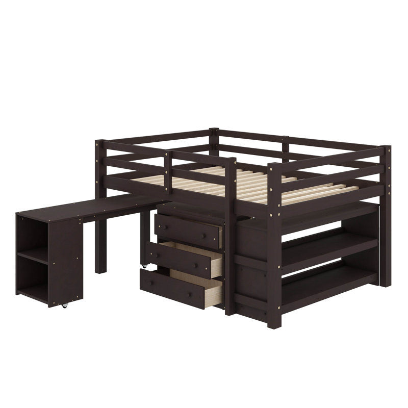 Joquan Kids Full Loft Bed, Espresso