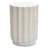Digrazia 18" H Cement Round Outdoor Patio Table, Modern Fluted Garden End Table-1731036800