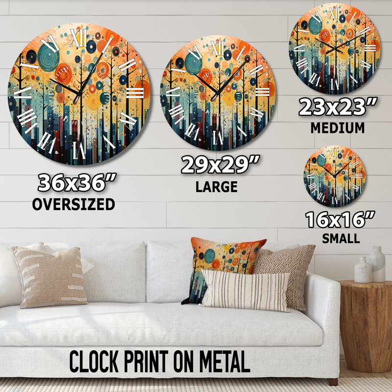 Horloge murale colorée Mid-Century Bold Breeziness III, Grand