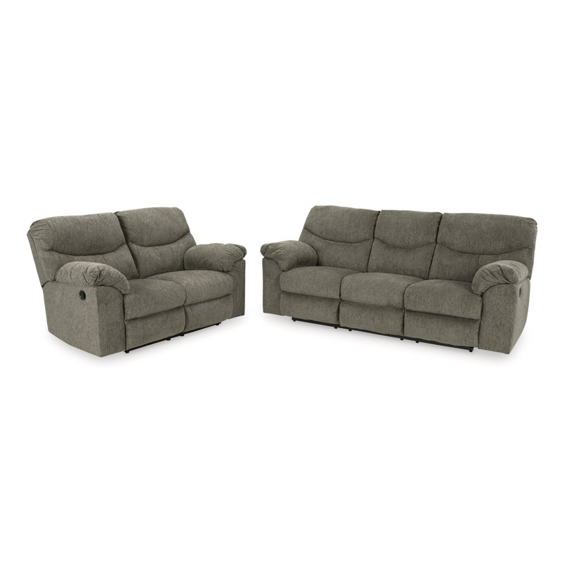 Canapé inclinable et causeuse Alfons, Gris / beige
