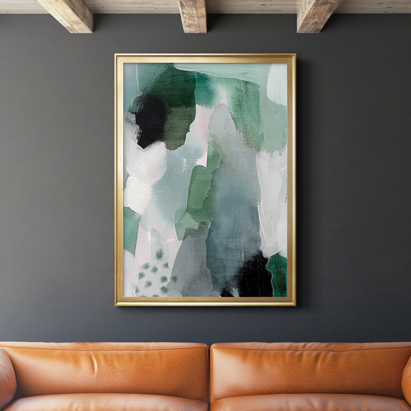 Turquoise Waters I, reproduction encadrée de qualité supérieure - prête à être accrochée, Or, H 42,5 po x l 30,5 po x P 1 po