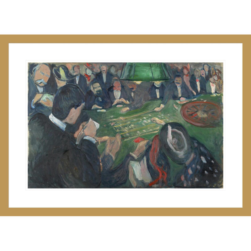 «At the ROULETTE Table in Monte Carlo» par Edvard Munch, impression giclée sur cadre, H 21,33 po x l 29,5 po
