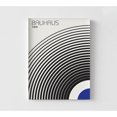 «Bauhaus 4 By Design Fabrikken», décor géométrique bleu foncé, art mural bleu neutre, House Studio Dad