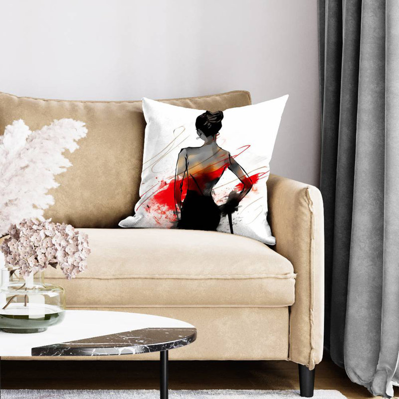 Elegance - Abstract Red Poly Twill Throw for Home Decor
