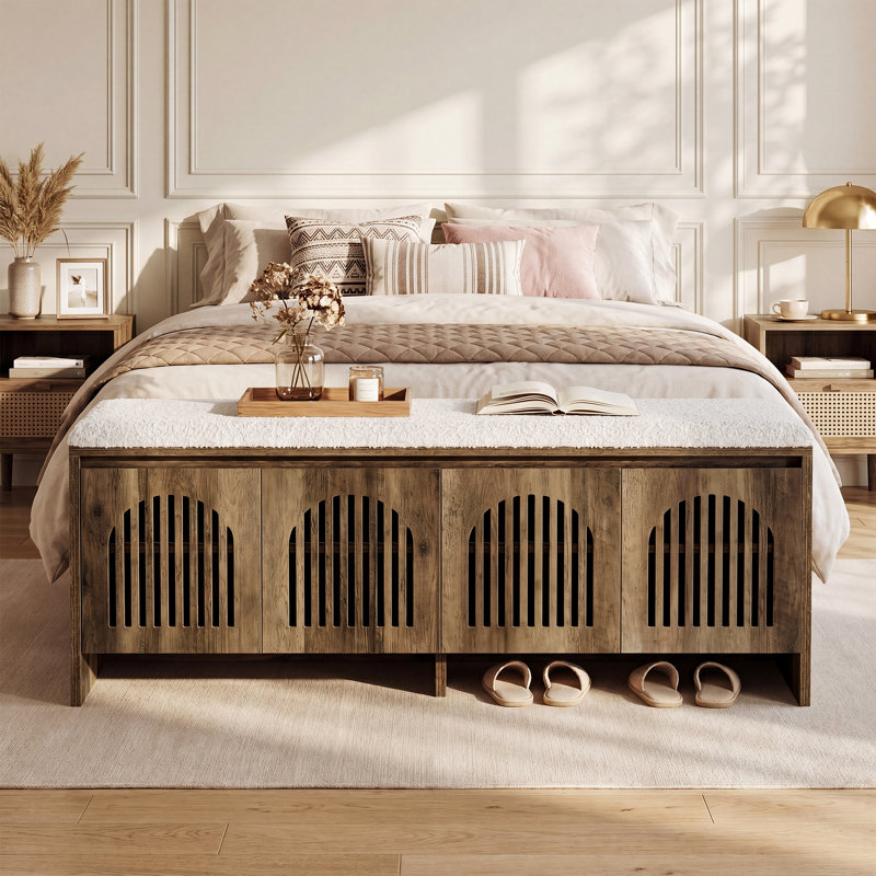 Banc de lit tapissier 55,12 po Farmhouse