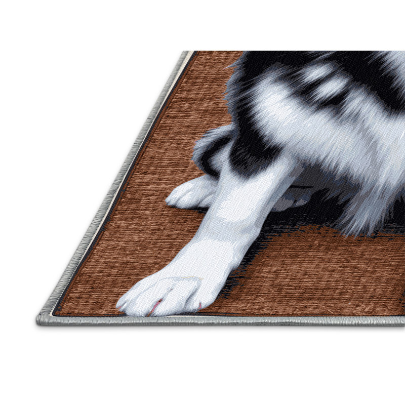  Tapis lavable Husky de Sibérie, Carré 7 pi
