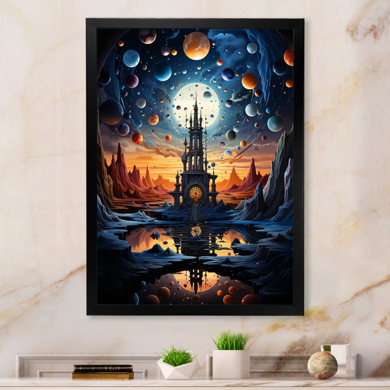 «Isleboro surrealism the cosmic» - Impression, Cadre photo noir, H 44 po x l 34 po x P 1,5 po