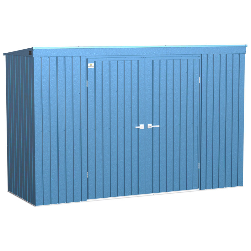 Elite 10 ft. x 4 ft. Blue Grey Galvanized Steel Storage Shed