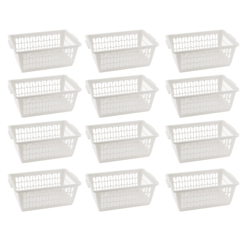 Petit ensemble de paniers en plastique, Blanc
