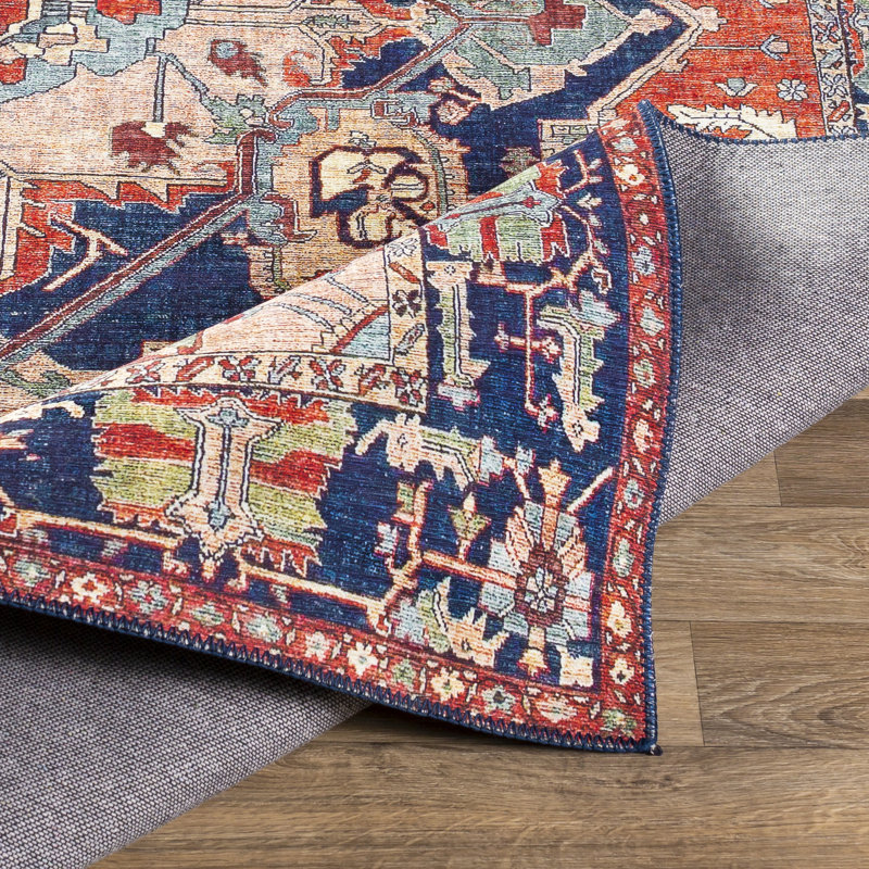 Tapis oriental rouge / bleu Burleigh, Rectangle 2 pi 3 po x 3 pi 9 po