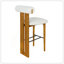 Ensemble de 2 tabourets d'intérieur revêtus de bois, finition noyer et ivoire
