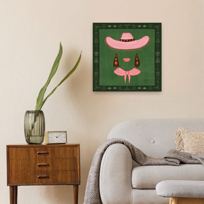 Rose, cow-chic, chic, abstrait, portrait rustique moderne, art mural, H 24 po x l 24 po
