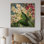 Fleurs d'hibiscus pastel - peinture sur bois sans cadre