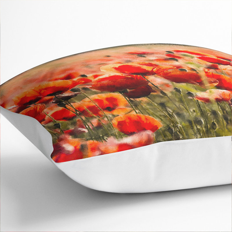 Floral Square Cushion, 55cm H x 55cm W x 20cm D, White