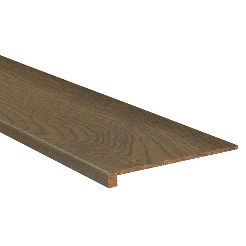 Tapis d'escalier à bordure en bois franc d'ingénierie T 0,63 po x L 48 po x l 11,25 po, Chêne Wellow