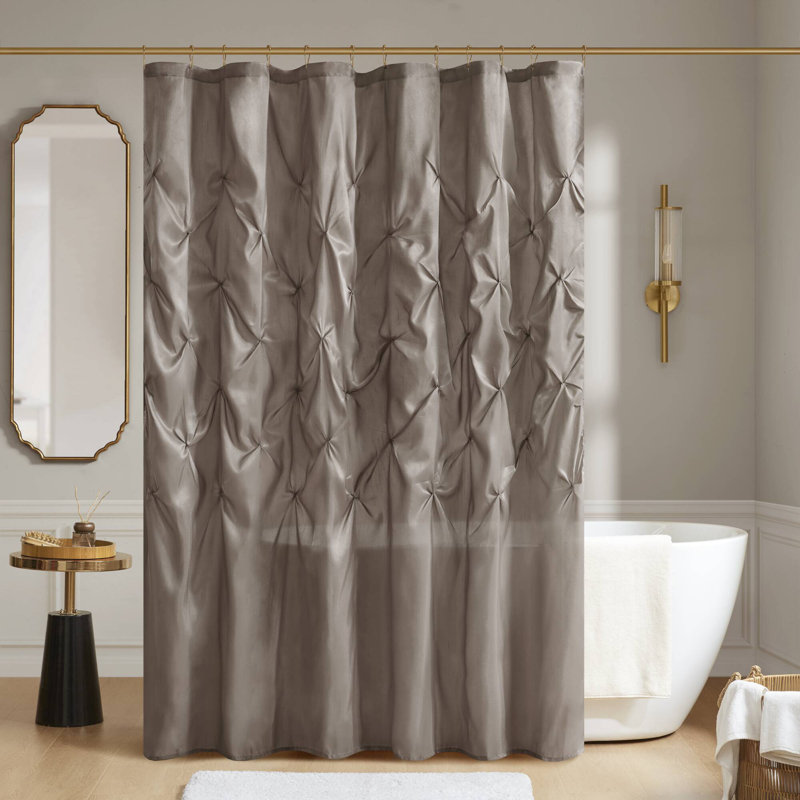 Rideau de douche simple de couleur unie Laurel, H 72 po x l 72 po, Taupe