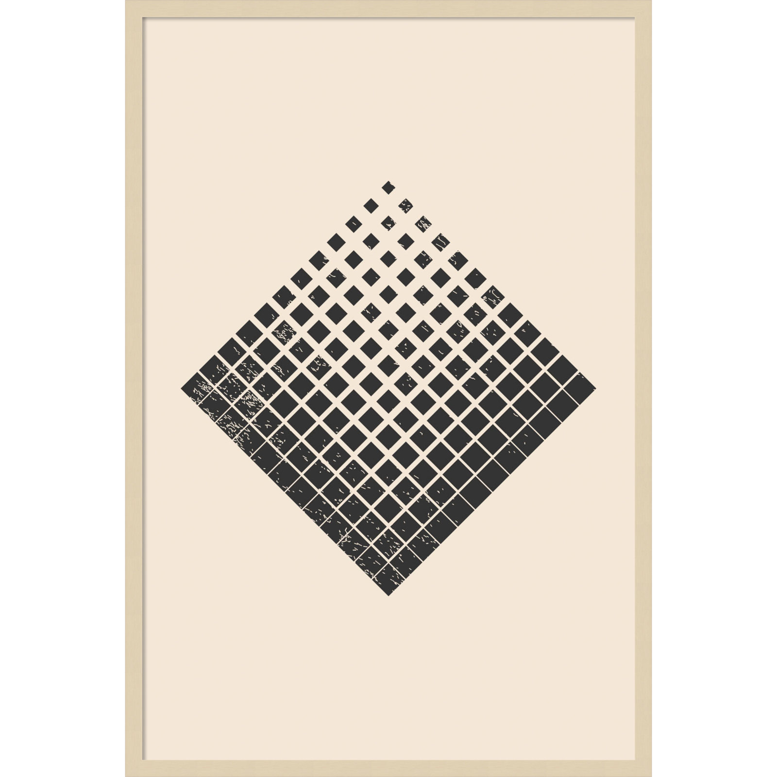 Minimal Halftone Shapes No. 3 Print, White, 41" H x 28" W x 1" D