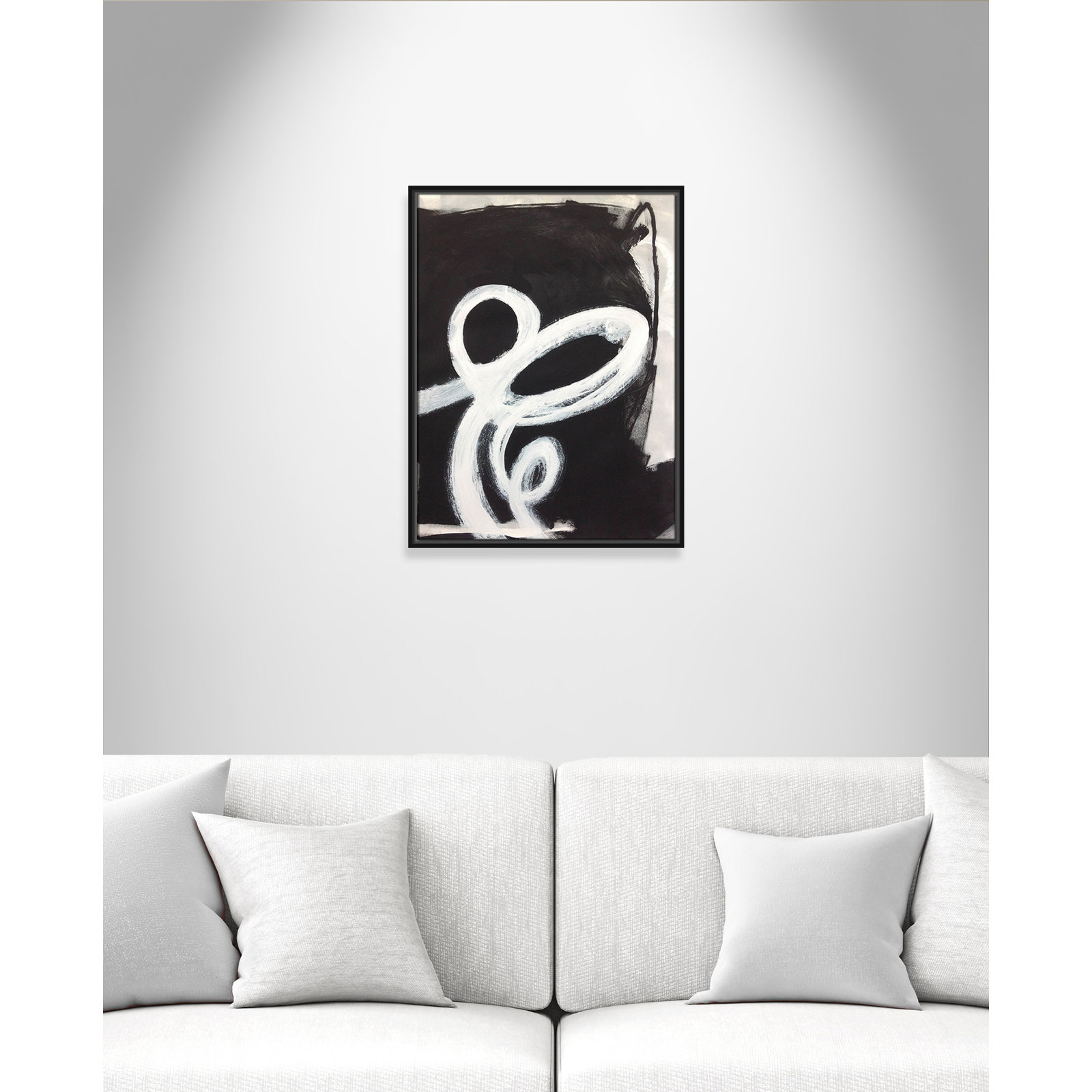 Bronte "Swirly Swirls II" Print, 25.5" H x 19.5" W x 2" D, Black Floater Framed, No Mat