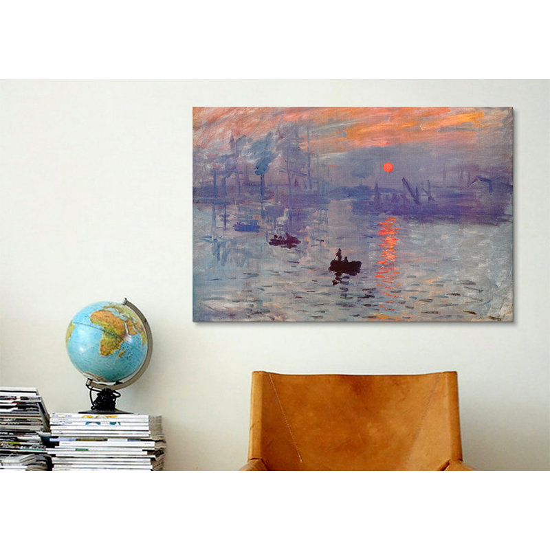 " Sunrise Impression " by Claude Monet, 26" H x 40" W x 1.5" D