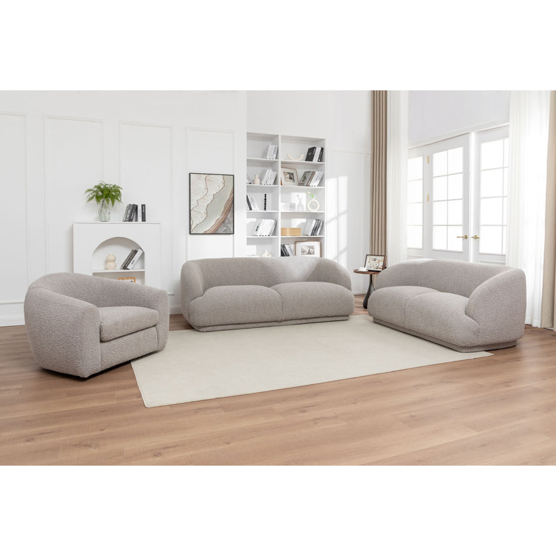 Aria Curved Boucle Sofa, 2