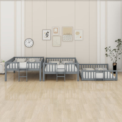 Triple Bed With Ladder And Slide,Guardrails